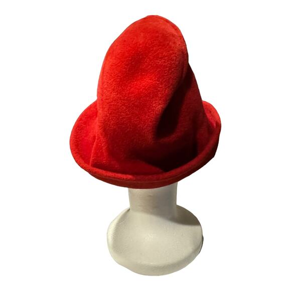 1960's American Vintage Emme Boutique Red Wool Hat, Feathers, fold over size S-M - Picture 15 of 17